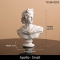 White Apollo bust statue sculpture for Nordic decor, resin art piece height 14.5cm - Small Apollo Bust