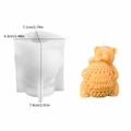 Silicone mold with bear holding a Honey Festival honeycomb for DIY candle making - Egg-Hugging Honey Bear / White