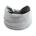 Vista dettagliata della fascia per capelli grigia in maglia con trama elastica - Grigio chiaro