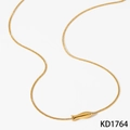 Elegant gold fish pendant necklace with small crystal eye on a delicate chain - Gold Necklace (KD1764)
