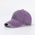 Classic washed purple cotton baseball cap with a vintage distressed finish and soft crown - Adjustable / Purple