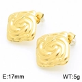 Goldene quadratische strukturierte Ohrringe mit Drehmuster und 17mm Größe für Damen - Quadratischer Spiralstrukturstil (KE113734-KFC) / Gold