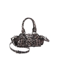 Retro Handtasche mit Leopardenmuster, Nieten und brauner PU-Leder-Textur für Damen - Leopard Braun