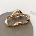 Golden liquid metal wave hair claw clip with irregular streamlined mirror finish - Irregular Wave Design / Gold