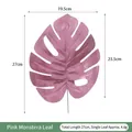 Artificial pink monstera leaf for wedding decoration, size 19.5cm x 27cm - Pink Monstera Leaf [With Stem]