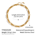 Détail d'un collier chaîne gourmette en acier inoxydable doré avec extension de 5 cm - Chaîne Géométrique (YYN025240)