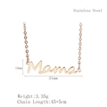 Minimalistische Mama Halskette mit Buchstabenanhänger aus Edelstahl in Roségold - Halskette / Roségold