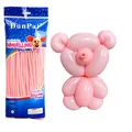 Matte Baby Pink magic balloon set with 100 long balloons folded into a cute bear shape - 100 Pcs/Pack / Matte Baby Pink