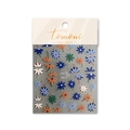 Daisy nail art stickers MS-219 featuring multicolored floral patterns and white backing - Blue Daisy Style (MS219)