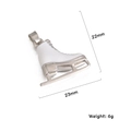 Silver ice skate charm with rhinestones for jewelry making, 22x23mm metal pendant - Double-sided White