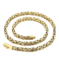 Men's hip hop Byzantine chain necklace in gold finish with square box clasp - Gold (KN201732-KFC)