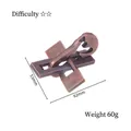 Casse-tête en métal bronze cadre en croix diamètre 62mm poids 60g niveau 2 étoiles - Dulcimer