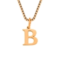 Elegant rose gold plated stainless steel necklace featuring a polished letter B pendant - Letter B-Rose Gold