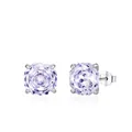 S925 Sterling Silber Ohrstecker mit hellvioletten Amethyst-Kristallen im Rosenschliff - 925er Silber / 8mm (0.315in) / Lila