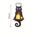 Boheems houten katten wandplank met maanfasen decor 110x240mm voor kaarsen - Kat