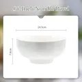 Minimalist 6-inch white ceramic noodle bowl with 14.5cm diameter and 7.8cm height - Misty Illusion - 6 Inch Noodle Bowl