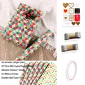 Gift wrap set with geometric paper, stickers, silver ribbon and double-sided tape - Geometric Collage Accessory Set (H) / Thick Coated Paper