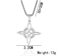 Silver Viking cross necklace with mosaic design, 50cm chain and 13g weight details - Cross Necklace / Silver