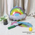 Close-up of rainbow cloud foil balloon set with manual pump and 55x54cm dimensions - Colorful Auspicious Cloud (55*54cm)