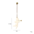 White angel Christmas ornament with golden trumpet and hanging rope 8.5cm height - Angel with Horn