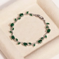 Silver - Green Stone