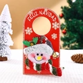Dettaglio appendiporta natalizio rosso con pupazzo di neve 3D, campanello e scritta Feliz Navidad - Pupazzo di neve