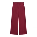 Pantaloni rossi a gamba larga e vita alta con chiusura a bottone e silhouette dritta - S / Pants