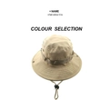 Outdoor khaki camouflage boonie hat with tactical webbing and adjustable chin strap - One Size Adjustable / Khaki Desert Style (4)
