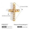 Gold plated stainless steel cross pendant with cubic zirconia for jewelry making - Rhinestone Cross Pendant PJ93257