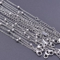 Silberne 1,6mm Edelstahl-Kugelkette O-Kette Halskette mit sicherem Karabinerverschluss - Silber