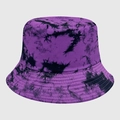 Αναστρέψιμο καπέλο bucket με μωβ και μαύρο tie-dye για προστασία από τον ήλιο - Μωβ Μαύρο Tie-Dye (02)