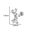 Silver stainless steel ear stud with marquise zircon cluster measuring 1.02cm by 0.65cm - Mixed Cut Flower Cluster (024-5# Silver)