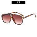 Classic aviator sunglasses with tortoiseshell frames and gradient brown lenses, style C2 - Tortoiseshell Frame Gradient Tea Lens
