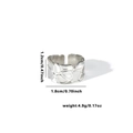 Wide silver titanium steel ring featuring an irregular cracked texture and open adjustable fit - TYR0381 / Silver Shattered Texture