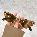 Retro-Cat-Eye-Sonnenbrille mit Vintage-Leopardenmuster und braun getönten Gläsern - Schildpatt Rahmen Tee Gläser