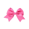 Handmade bright pink grosgrain ribbon bow hair clip for girls with a swallowtail finish - Deep Pink