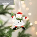 Hand-painted metal snowman Christmas tree ornament with red hat and green scarf decor - Style A / Small Snowman