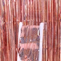 Holographic rose gold fringe curtain for party backdrops with shiny laser glitter effect - Rose Gold