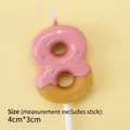 Pink doughnut number 8 birthday candle with golden sprinkles and 4cm size detail - Chocolate Number 8 / Pink