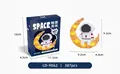 Macro view of astronaut pen holder building blocks model and product box packaging - 9062 Moon Astronaut with Light