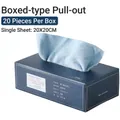 Blue microfiber cleaning cloths in a 20-count dispenser box, 20x20cm sheets - 20 Sheets (20*20cm) / (Neutral Packaging) Blue Box
