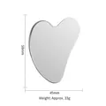 Espátula de maquillaje en forma de corazón y raspador facial de acero inoxidable plata - Placa de Masaje en Forma de Corazón/Pulido Espejo / Bolsa de PP