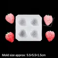 3D strawberry silicone mold for DIY fondant cake decoration and chocolate making - 17-772 / Clear