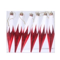 Set di 6 decorazioni natalizie a ghiacciolo rosso e bianco in scatola trasparente - Stile 14 (Ornamenti a Ghiacciolo 6 pezzi)