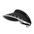 Faltbarer Damen-Sonnenhut in Schwarz mit breiter Krempe und UV-Schutz für den Sommer - Verstellbar / Schwarz