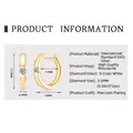 18K gold plated S925 sterling silver hoop earrings with D color moissanite stones - Single Diamond Simple / K Yellow Gold