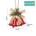 Christmas hanging red bells with burlap bow and pine cones for tree decoration - Red Bell (Single)