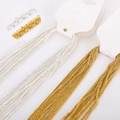 Pack of two 45cm stainless steel DIY chains in silver and gold colors on white display cards - 1.5mm Multi-strand Chain (40+5cm)