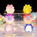Cute glowing nine-tailed fox plush keychain night light variant set in six soft colors - Kunlun Nine-Tailed Fox 2nd Gen Series (With Light)-Whole Box of 4PCS