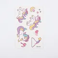 Adesivi per tatuaggi per bambini impermeabili con unicorni colorati e arcobaleni - Unicorno e Stelle (WS-A141)